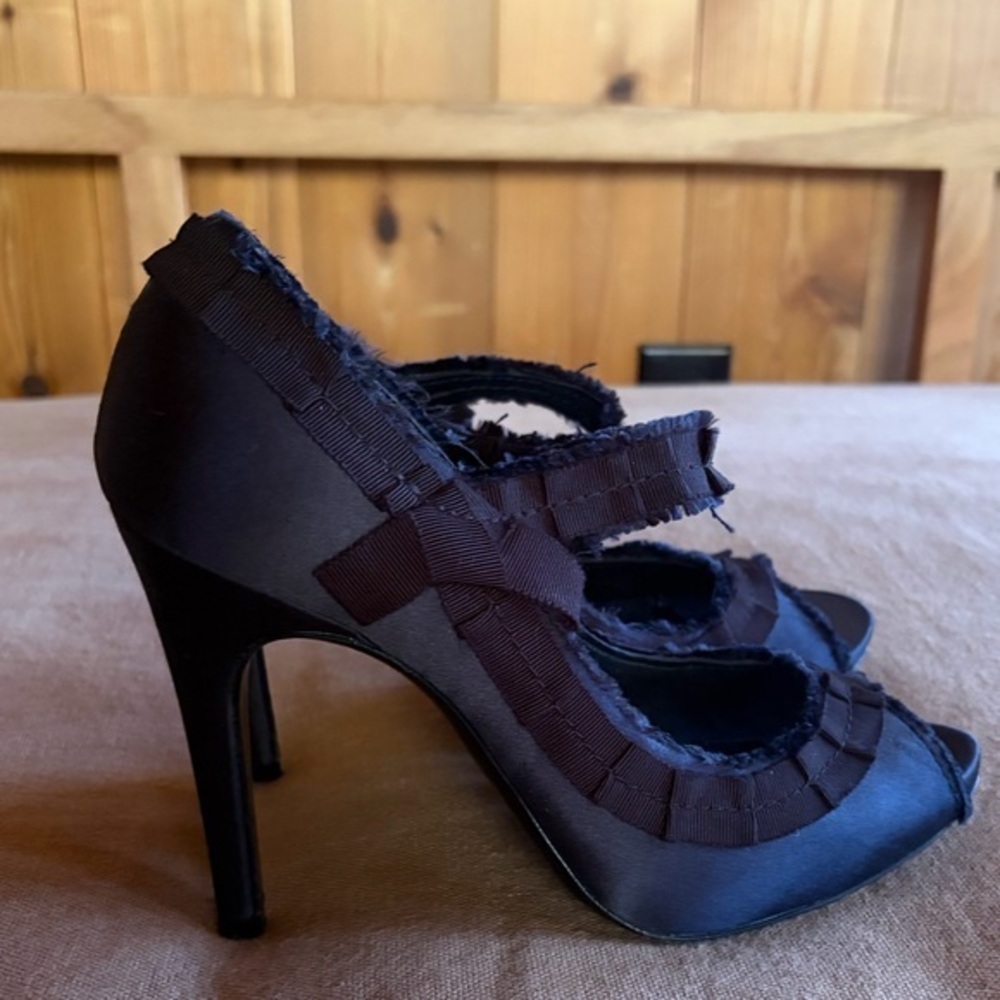 Pedro Garcia Sandra Satin Mary Jane Peep Toe Heel